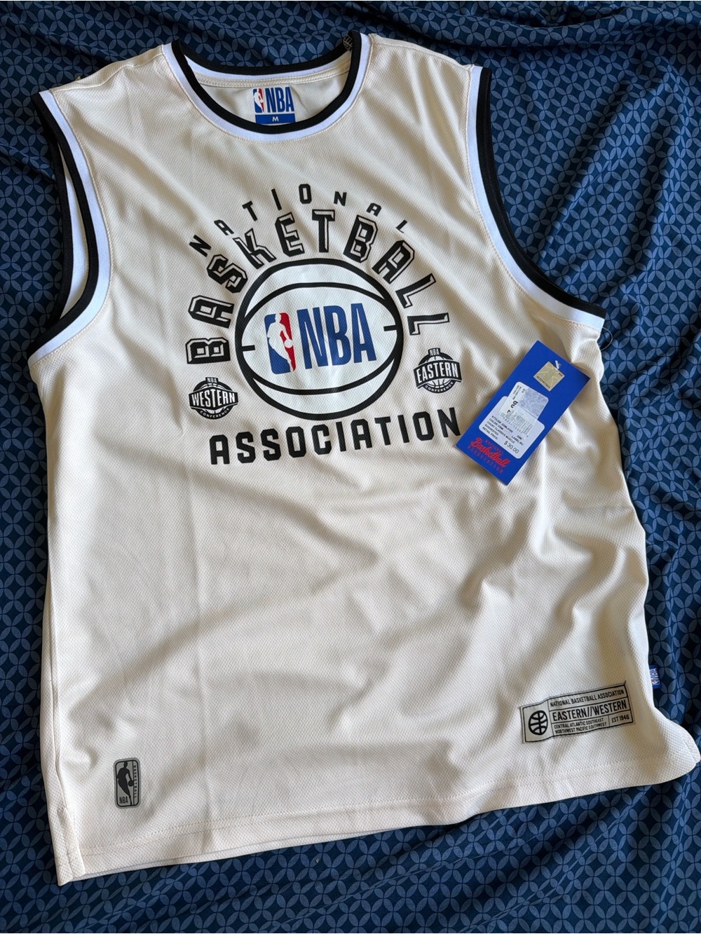 NBA White and Black National Basketball Association Graphic Jersey